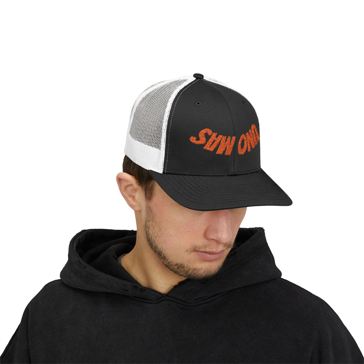 Uno Más Upside-Down Embroidered Trucker Hat