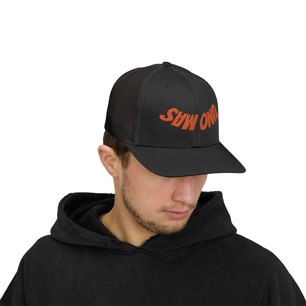Uno Más Upside-Down Embroidered Trucker Hat